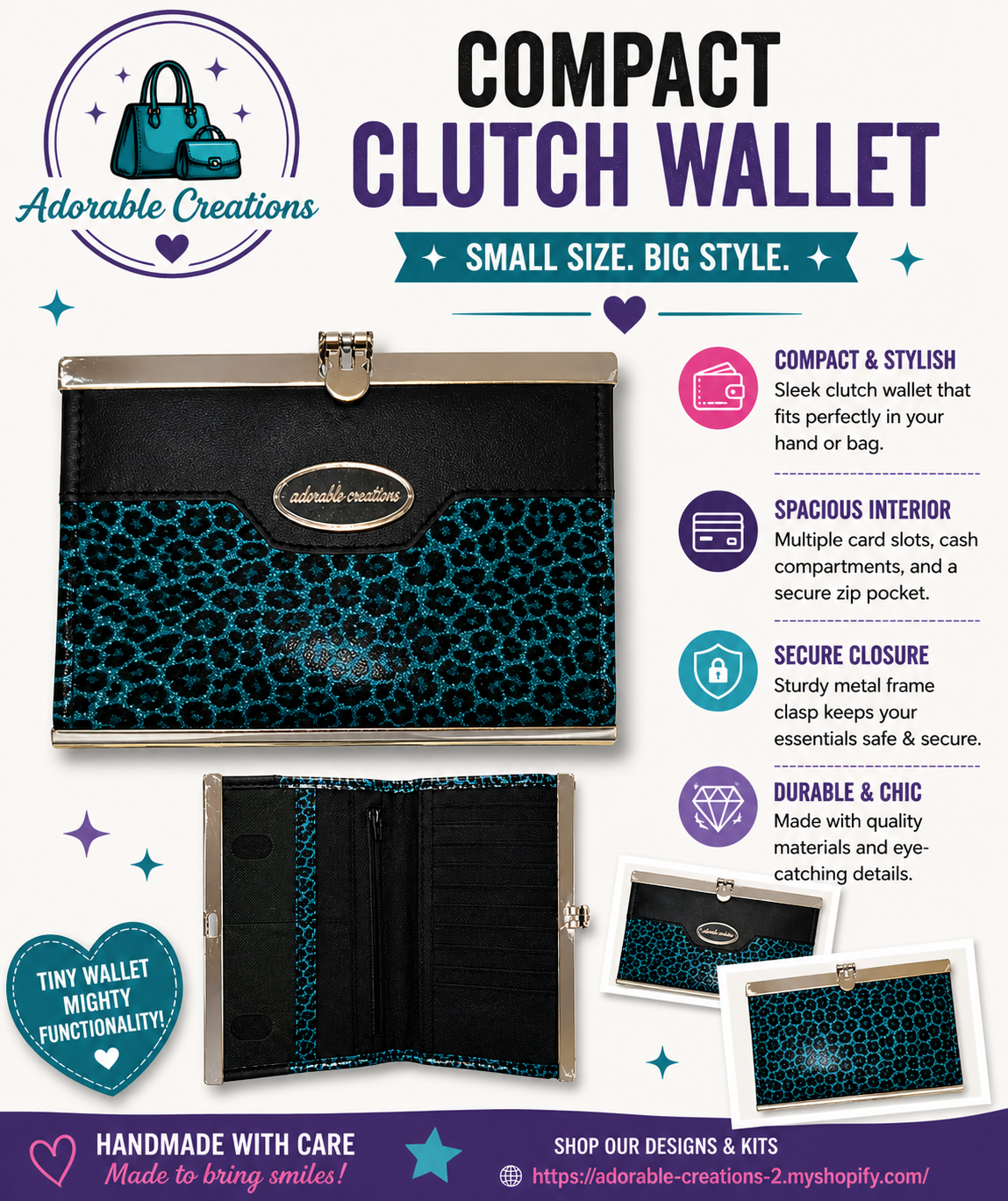 Compact clutch wallet