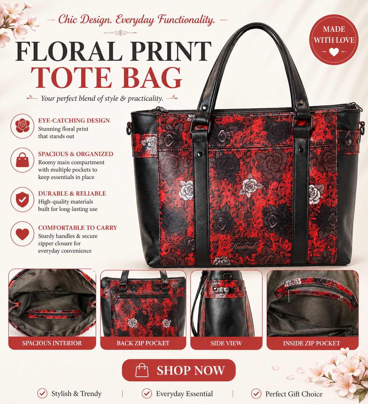 Red Lace Tote