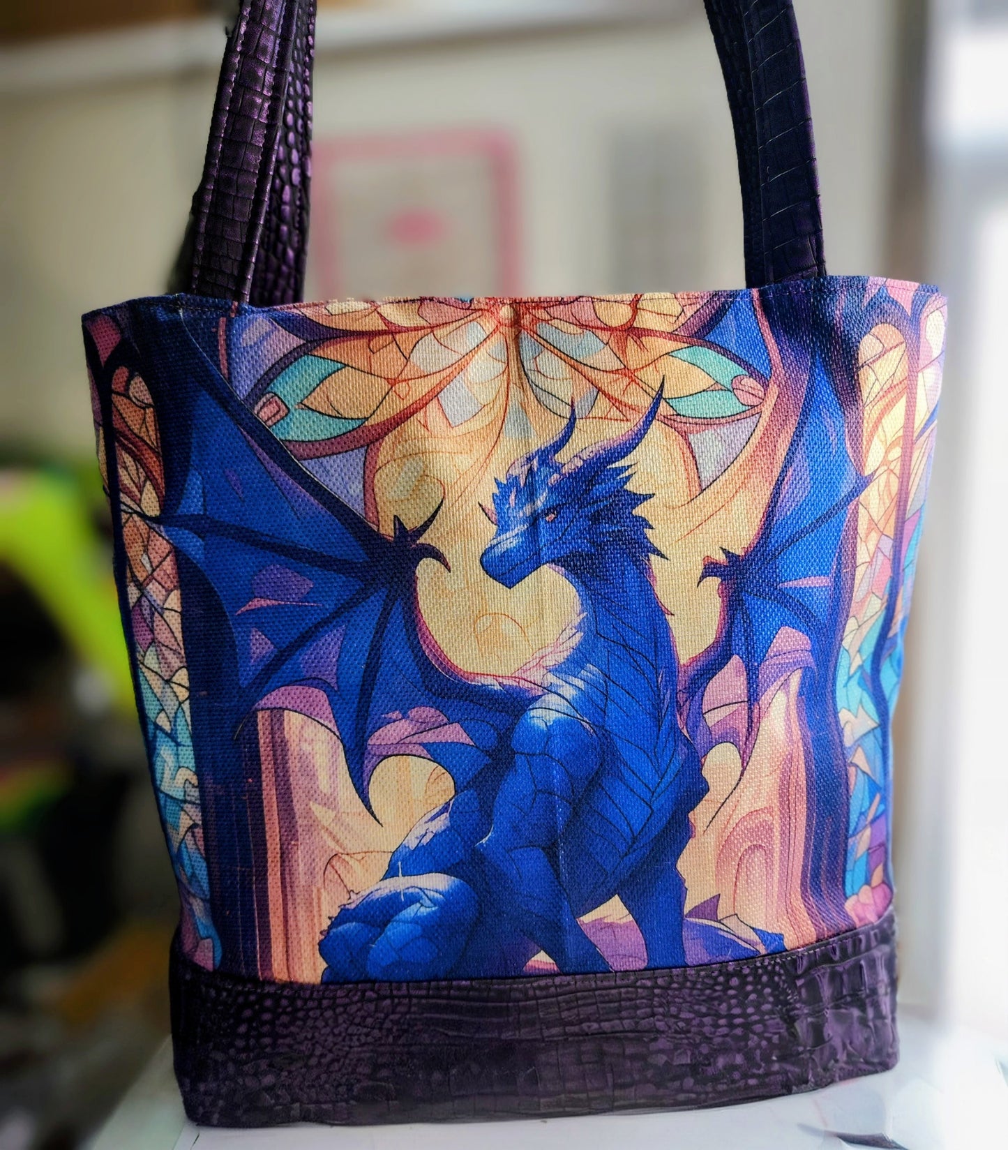 Dragon themed tote bag