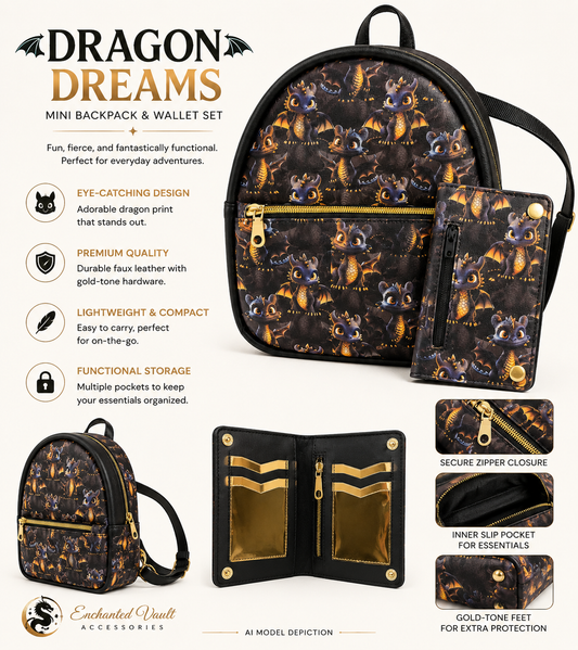Dragon backpack and wallet combo