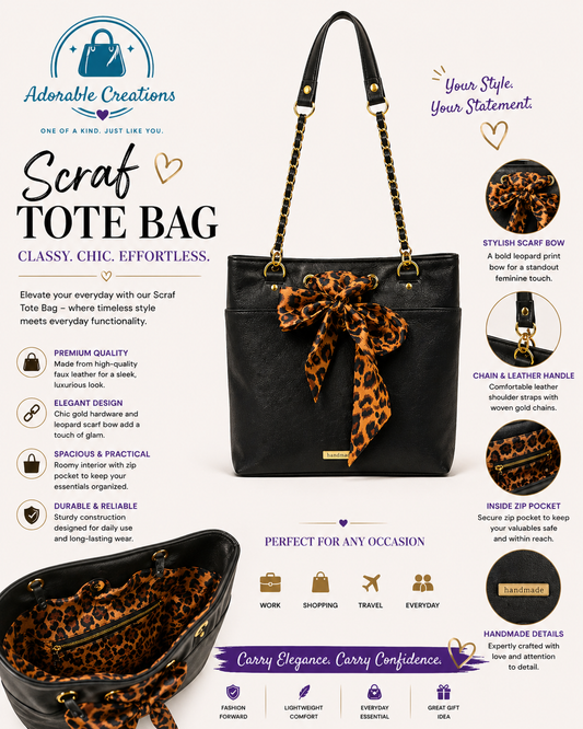 Scarf leopard tote