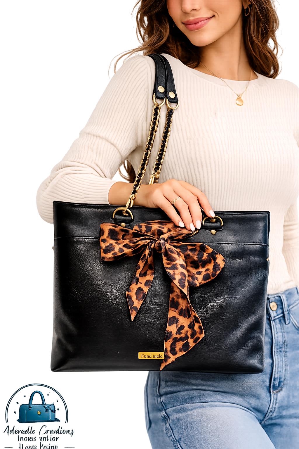 Scarf leopard tote