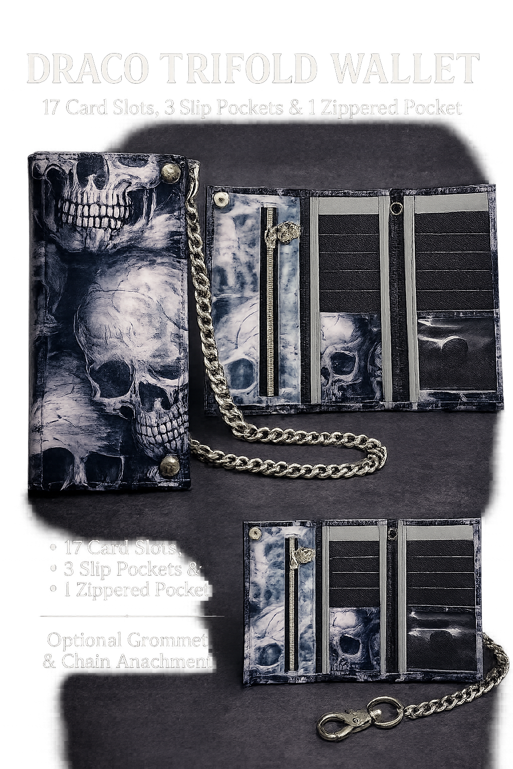 Draco trifold wallet pattern