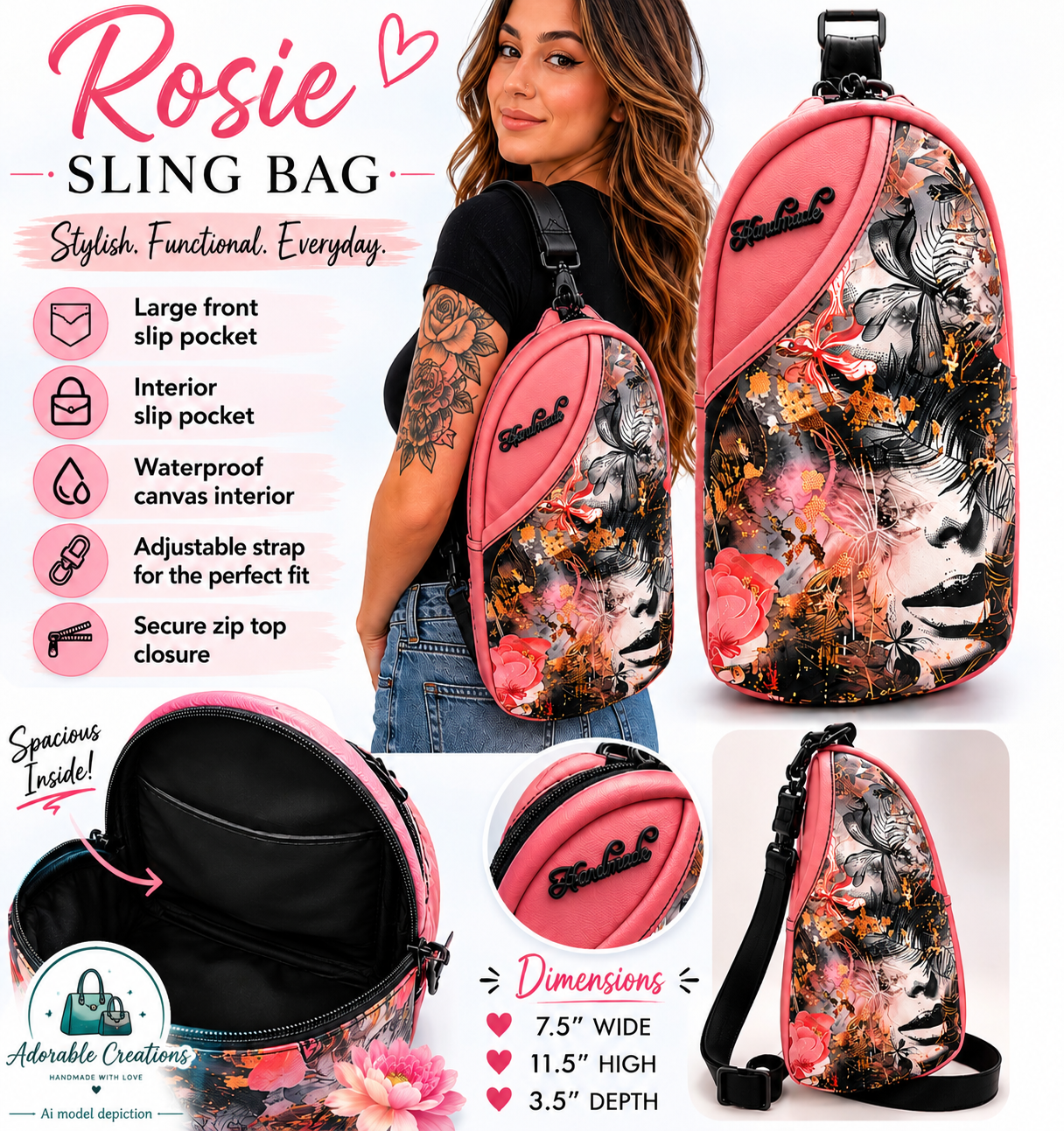Rosie sling crossbody.