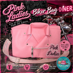 Pink Ladies Biker Bag – Handmade Pink Crossbody