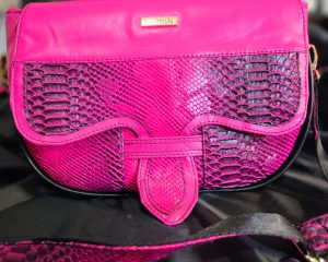 Jacinta Bag – Handmade Pink Snakeskin Crossbody