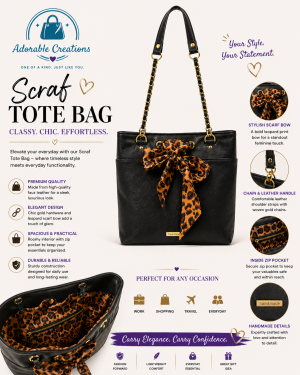 Scarf leopard tote