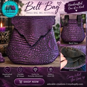 Purple Crocodile Renaissance Hip Bag