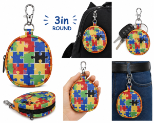 Bitty autism awareness backpack keychain