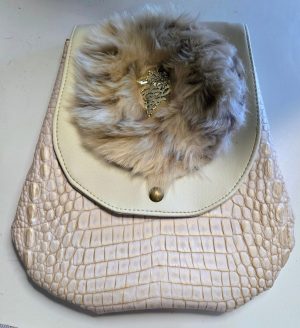 White n gold Renaissance hip bags