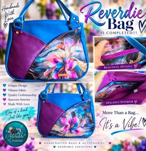 Reverdie Handmade Tote Bag – Blue & Purple Floral