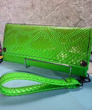 Draco Green Snakeskin Trifold Wallet – Handmade