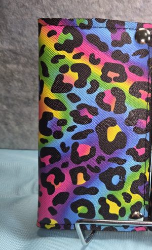 Mini Draco Rainbow Leopard Print Bifold Wallet – Handmade