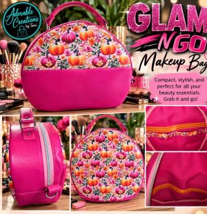 Glam N Go Makeup Bag – Pink Pumpkin Floral